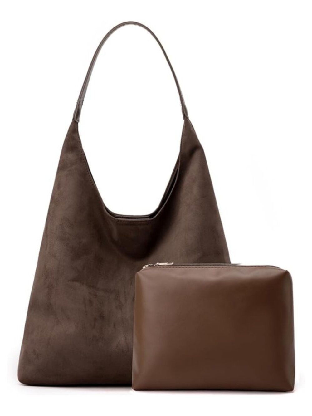 Synthetic Suede Leather Hobo Shoulder Bag Retro Lightweight Tote Purse